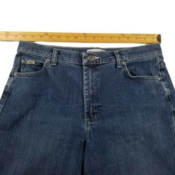 Lee Jeans Women's size 12 M Straight Leg Dark Wash Mom High Rise Pink W33 L29.5 - Picture 7 of 12